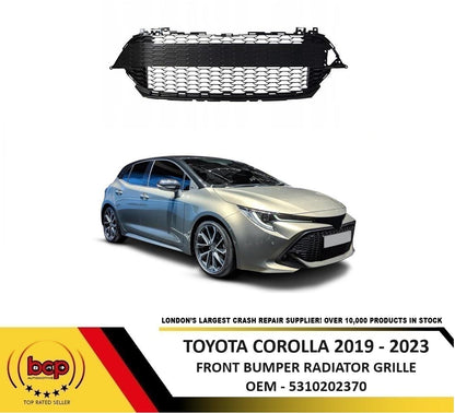 TOYOTA COROLLA 2019 - 2023 FRONT BUMPER CENTRE GRILLE NO PARKING SENSOR HOLE