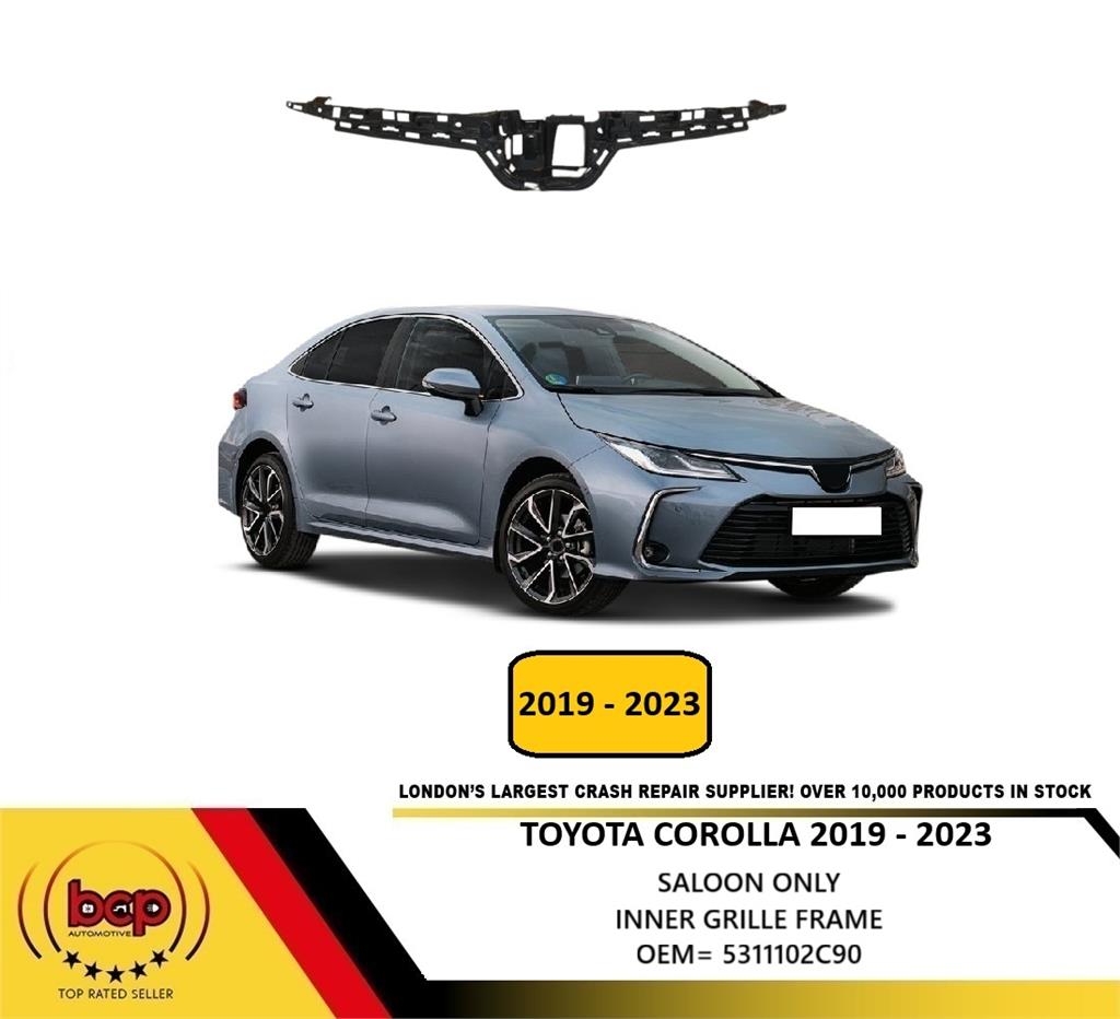 TOYOTA COROLLA 2019 – 2023 FRONT BUMPER UPPER RADIATOR GRILLE INNER CHROME BLACK