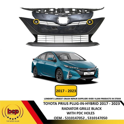 TOYOTA PRIUS PLUG IN HYBRID 2017 - 2023 FRONT GRILLE WITH PARKING SENSOR HOLE
