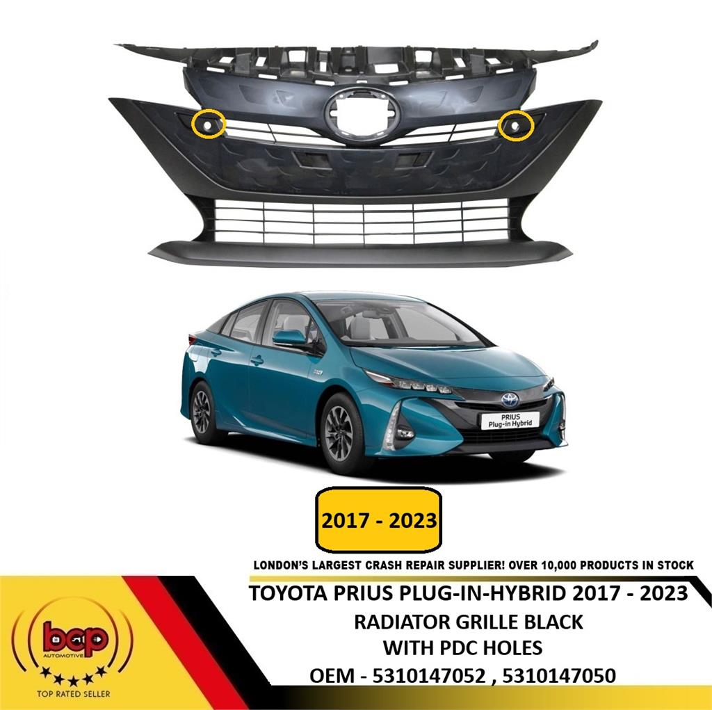 TOYOTA PRIUS PLUG IN HYBRID 2017 - 2023 FRONT GRILLE WITH PARKING SENSOR HOLE