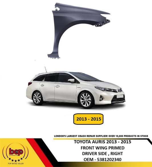 TOYOTA AURIS 2013 - 2015 FRONT WING RIGHT DRIVERS NEW INSURANCE APPROVED