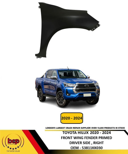 TOYOTA HILUX 2020 - 2024 FRONT WING FENDER PRIMED DRIVER SIDE RIGHT