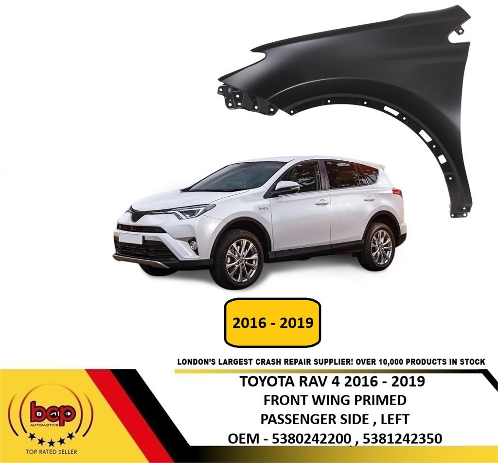 TOYOTA RAV 4 2016 - 2019 FRONT WING WITH ARCH MOULDING HOLES PASSENGERS LEFT
