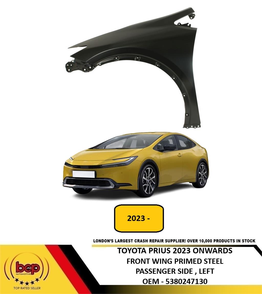 TOYOTA PRIUS 2023 ON FRONT WING PRIMED STEEL PASSENGER SIDE LEFT NEW 5380247130