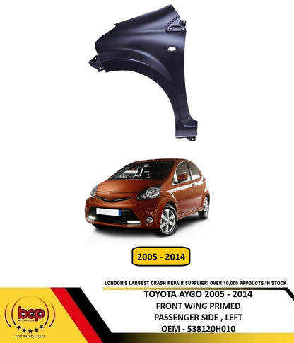TOYOTA AYGO 2005 - 2014 FRONT WING LH LEFT PASSENGER SIDE NEAR SIDE NEW