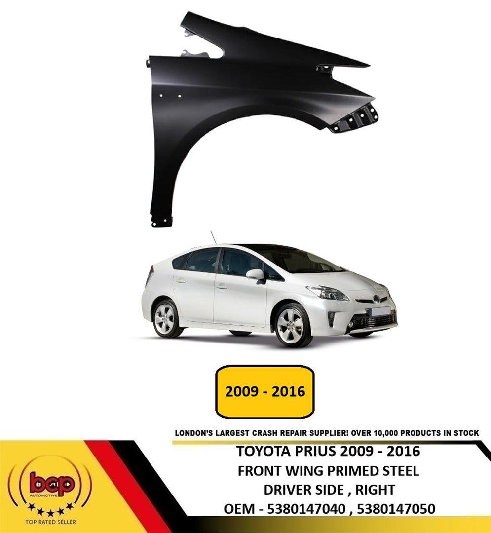 TOYOTA PRIUS 2009 - 2016 FRONT WING DRIVERS SIDE RIGHT NEW INSURANCE APPROVED