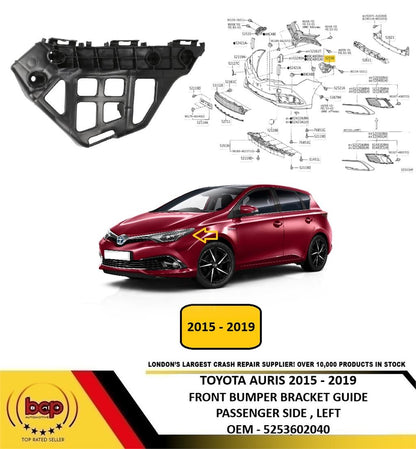 TOYOTA AURIS 2015 - 2019 FRONT BUMPER MOUNTING BRACKET PASSENGER SIDE LEFT NEW