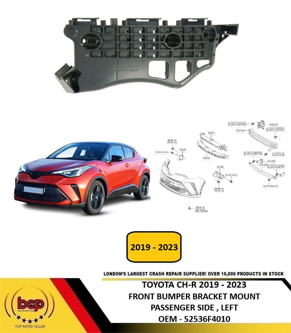 TOYOTA CHR 2019 - 2023 FRONT BUMPER BRACKET MOUNT PASSENGER SIDE LEFT 52536F4010