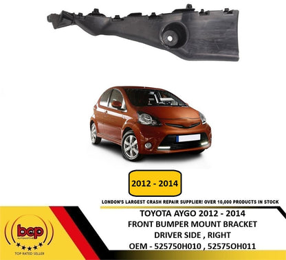 TOYOTA AYGO 2012 - 2014 REAR BUMPER BRACKET MOUNT GUIDE DRIVER SIDE RIGHT