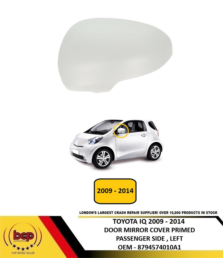 TOYOTA PRIUS 2012 – 2019 DOOR MIRROR COVER PRIMED PASSENGER SIDE LEFT NEW