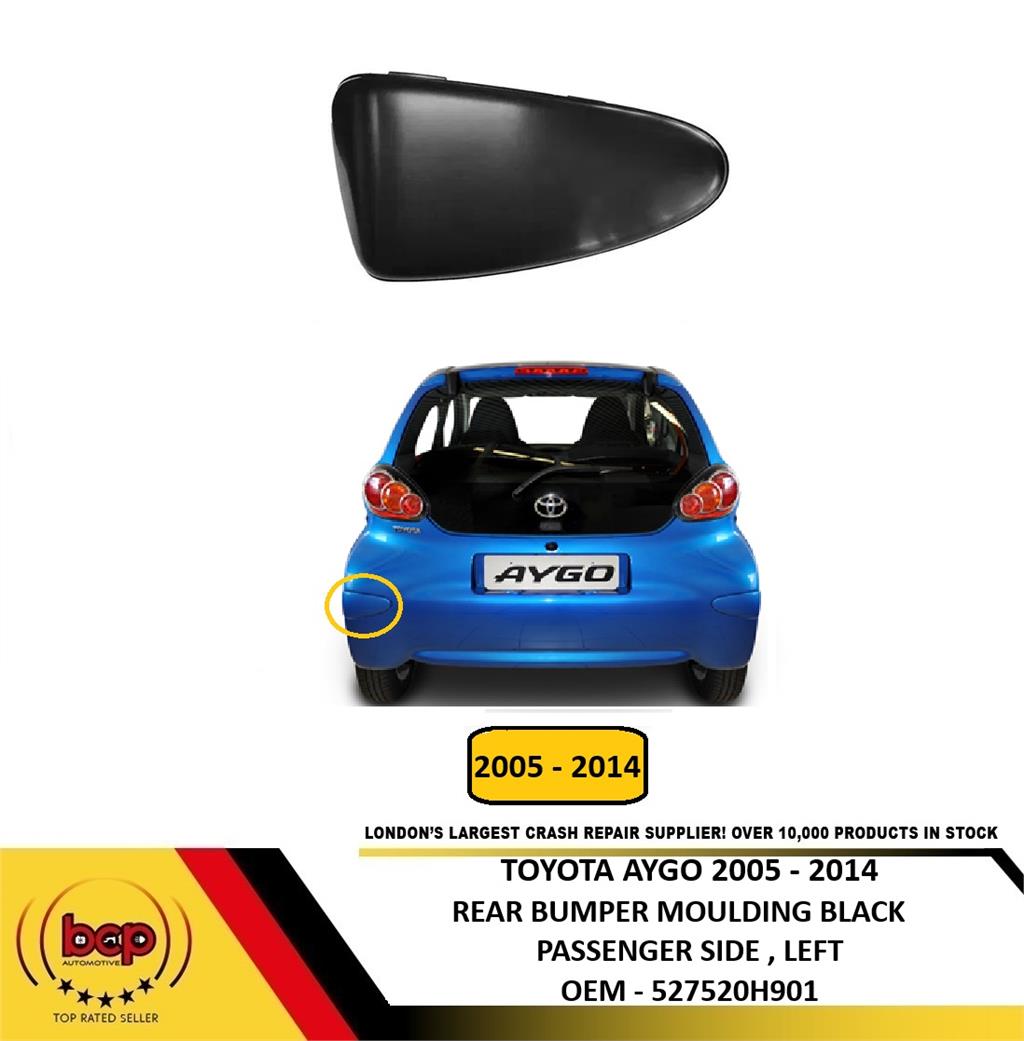 TOYOTA AYGO 2005 – 2014 REAR BUMPER TRIM MOULDING BLACK PASSENGER SIDE LEFT