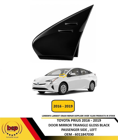 TOYOTA PRIUS 2016 – 2019 DOOR WING MIRROR TRIANGLE TRIM TEXTURED BLACK PASSENGER