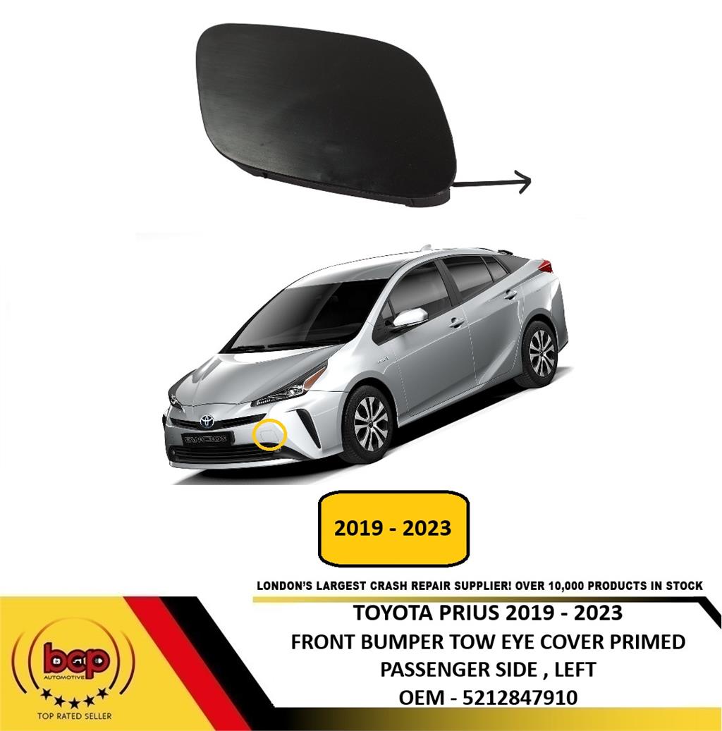 TOYOTA PRIUS 2019 – 2023 FRONT BUMPER TOW EYE COVER PRIMED PASSENGER SIDE LEFT