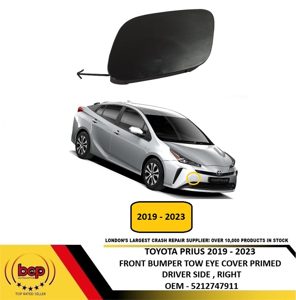 TOYOTA PRIUS 2019 – 2023 FRONT BUMPER TOW EYE COVER PRIMED DRIVER SIDE RIGHT