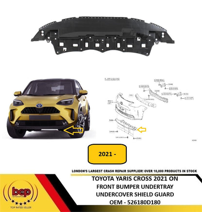 TOYOTA YARIS CROSS 2020 ON FRONT BUMPER UNDERTRAY UNDER COVER SHIELD 526180D180