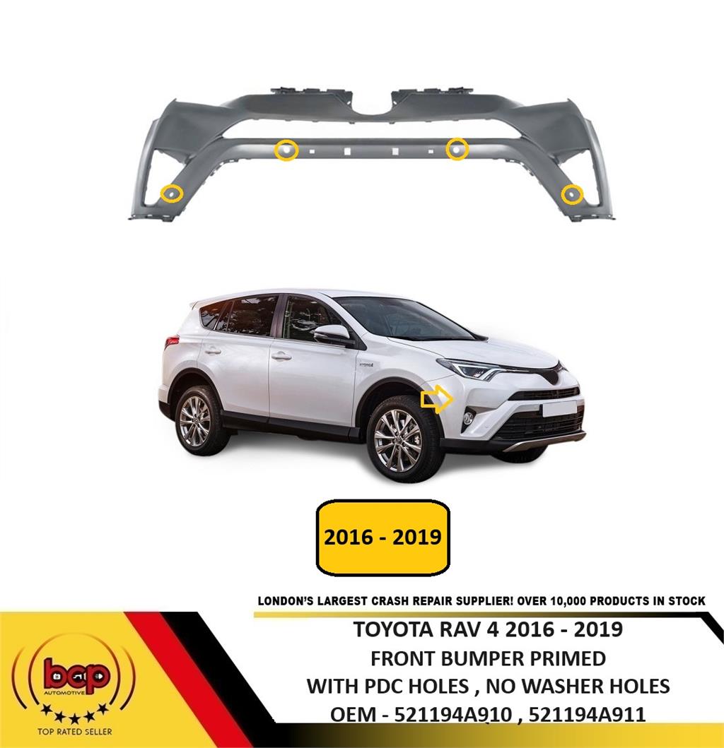 TOYOTA RAV 4 2015 - 2019 FRONT BUMPER PRIMED WITH PDC HOLES NEW 521194A910