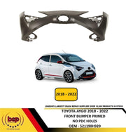 TOYOTA AYGO 2018 2019 2020 2021 2022 FRONT BUMPER NO PARKING SENSORS HOLES