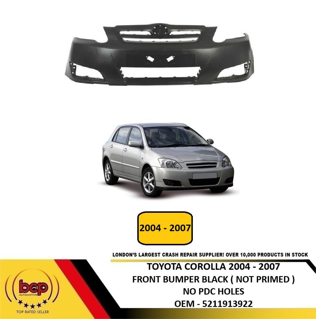TOYOTA COROLLA 2004 - 2007 FRONT BUMPER NOT PRIMED BRAND NEW BLACK PLASTIC