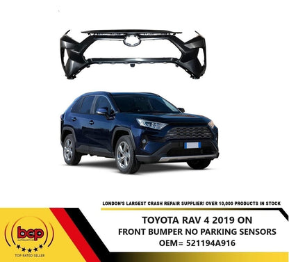TOYOTA RAV4 2019 ONWARDS FRONT BUMPER NO PARKING SENSORS OR WASHER HOLES