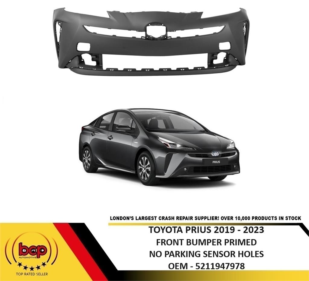 TOYOTA PRIUS 2019 – 2023 FRONT BUMPER PRIMED WITH NO PARKING SENSORS
