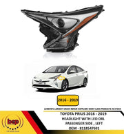 TOYOTA PRIUS 2016 – 2019 HEADLIGHT LAMP WITH LED DRL PASSENGER SIDE LEFT NEW