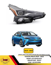 TOYOTA PRIUS 2019 – 2023 FRONT LED HEADLIGHT DRIVER SIDE RIGHT OEM 8114547890