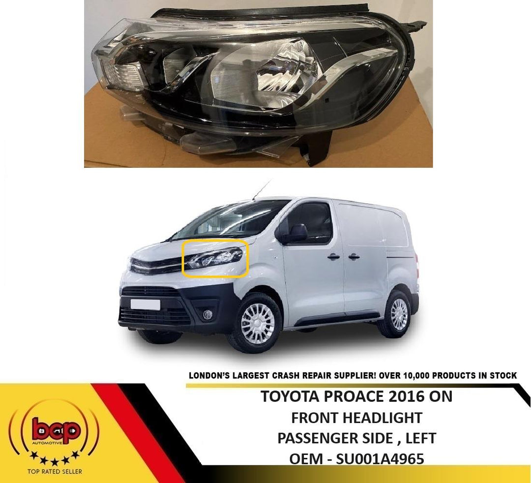 TOYOTA PROACE 2016 HEADLIGHT PASSENGER SIDE LEFT SU001A4965 NEARSIDE