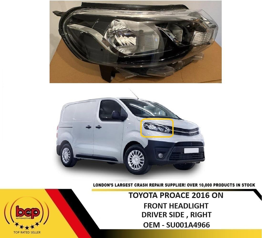 TOYOTA PROACE 2016 HEADLIGHT DRIVER SIDE RIGHT SU001A4966  OFFSIDE