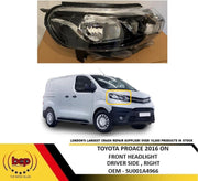 TOYOTA PROACE 2016 HEADLIGHT DRIVER SIDE RIGHT SU001A4966  OFFSIDE