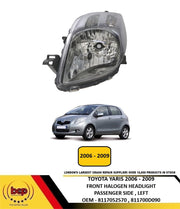 TOYOTA YARIS 2006 -2009  HEADLIGHT HEADLAMP LEFT PASSENGERS SIDE  LEFT