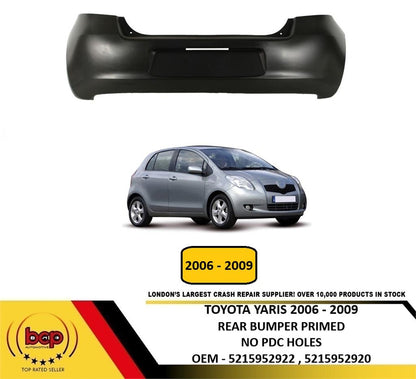 TOYOTA YARIS 2006 – 2009 REAR BUMPER BLACK BRAND NEW INSURANCE APPROVED