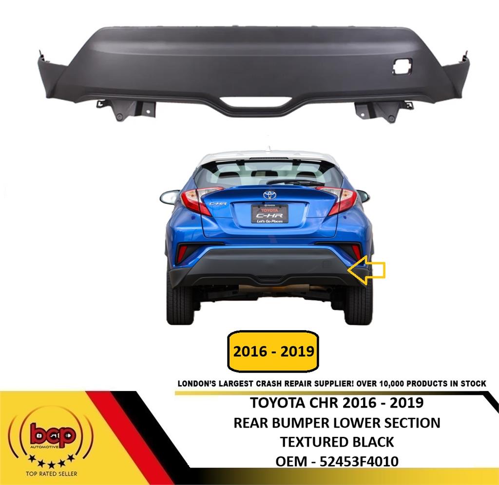 TOYOTA CHR 2016 - 2019 REAR BUMPER LOWER SECTION TEXTURED MATT GREY NO PDC HOLES