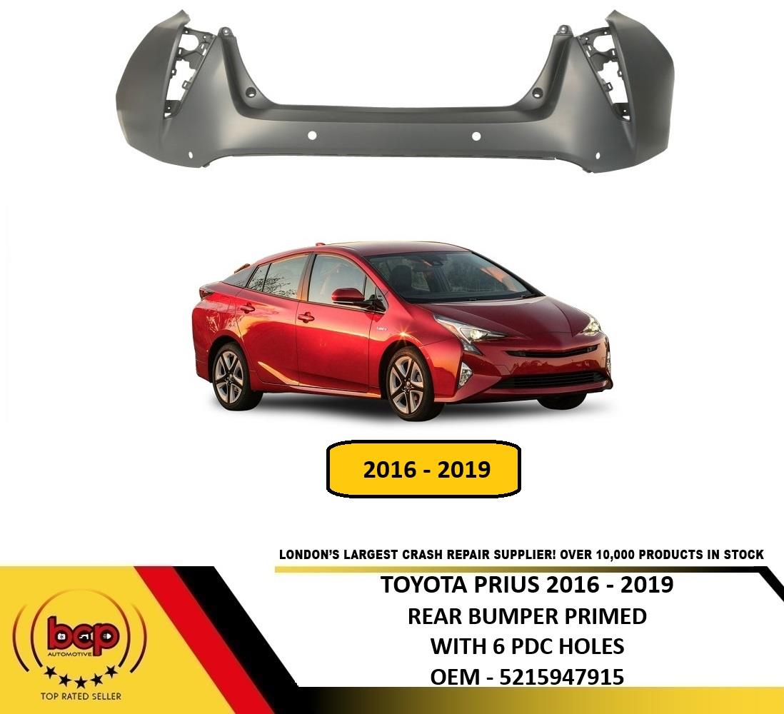 TOYOTA PRIUS 2016 - 2019 PS4 REAR BUMPER WITH 6 PARKING SENSORS HOLES NOT