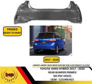 TOYOTA YARIS 2017 - 2020 REAR BUMPER PRIMED NO PARKING SENSOR HOLES NEED 2 PAINT