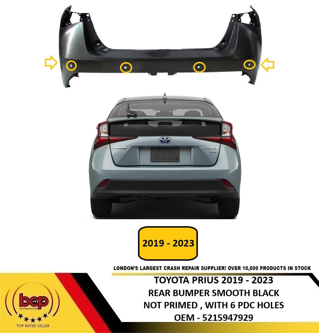 TOYOTA PRIUS 2019 - 2023 REAR BUMPER UPPER SECTION WITH 6 PARKING SENSOR