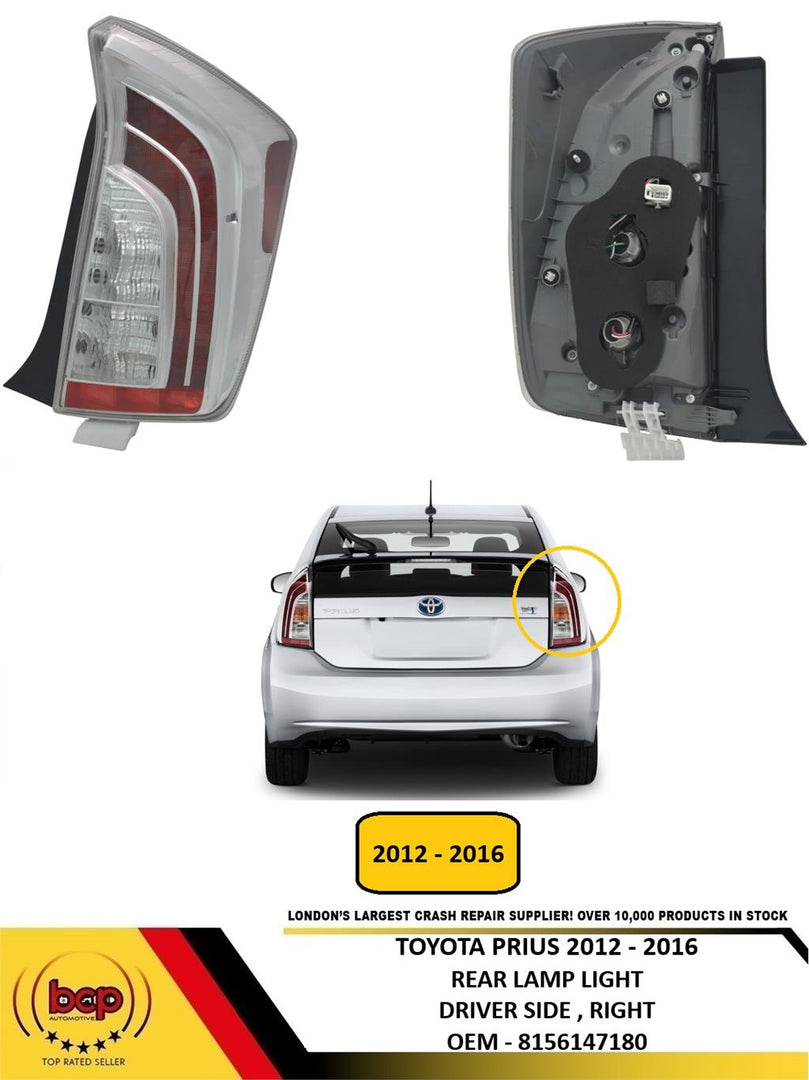 TOYOTA PRIUS 2012 -2016 REAR LIGHT LAMP RIGHT DIRVERS SIDE NEW 8155147180