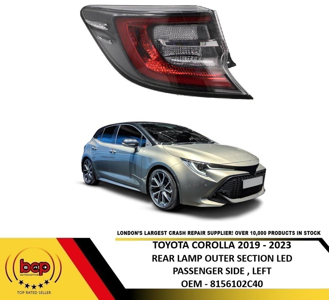TOYOTA COROLLA 2019 – 2023 REAR LIGHT OUTER SECTION LED PASSENGER SIDE HATCHBACK