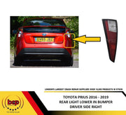 TOYOTA PRIUS 2016 – 2019 REAR LIGHT LAMP LOWER DRIVER SIDE RIGHT 8158147011