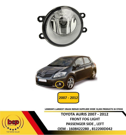 TOYOTA AURIS 2007 - 2012 FRONT BUMPER FOG LIGHT PASSENGER SIDE LEFT NEW
