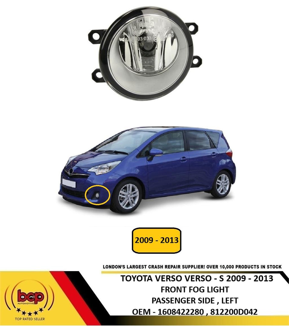 TOYOTA VERSO VERSO-S 2009 - 2013 FRONT BUMPER FOG LIGHT PASSENGER SIDE LEFT NEW