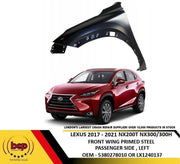 LEXUS NX 2017 - 2021 FRONT WING FENDER PANEL PRIMED STEEL PASSENGER SIDE LEFT