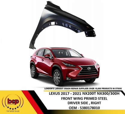 LEXUS NX 2017 - 2021 FRONT WING FENDER PANEL PRIMED STEEL DRIVER SIDE RIGHT