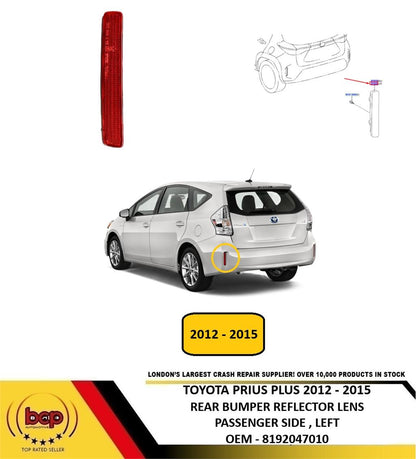 TOYOTA PRIUS PLUS 2012-2020 REAR BUMPER REFLECTOR LENS PASSENGER LEFT 8192047010
