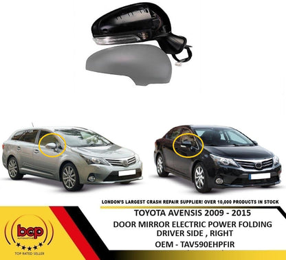 TOYOTA AVENSIS 2009 – 2015 DOOR MIRROR ELECTRIC HEATED POWER FOLDING RIGHT