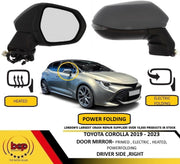 TOYOTA COROLLA 2019 - 2023 DOOR MIRROR PRIMED HEATED POWER FOLDING DRIVERS RIGHT
