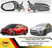 TOYOTA PRIUS 2016 – 2023 DOOR MIRROR GLOSSY BLACK HEATED POWERFOLDING LEFT SIDE