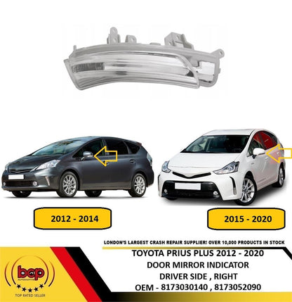 TOYOTA PRIUS PLUS 2012 – 2020 DOOR MIRROR INDICATOR DRIVER SIDE RIGHT