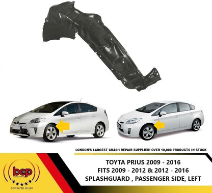 TOYOTA PRIUS 2009 - 2015 PASSENGER SIDE FRONT INNER WING LINER SPLASHGUARD