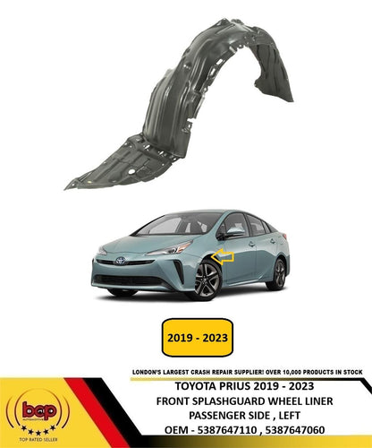 TOYOTA PRIUS 2019 - 2023 FRONT WHEEL ARCH SPLASH GUARD LINER PASSENGER SIDE LEFT
