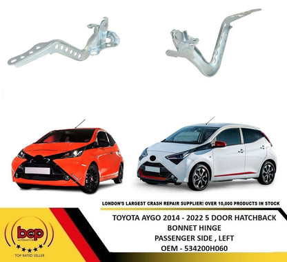 TOYOTA AYGO 2014 – 2022 BONNET HINGE PASSENGER SIDE LEFT 5 DOOR HATCHBACK NEW